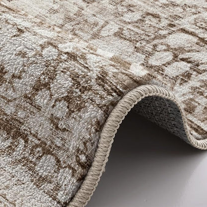 LUMI 5x8 Washable Area Rug for Living Room, Ultra Soft Traditional Vintage Rugs Non Slip with Rubber Backing, Low Profile, High Traffic, Stain Resistant Carpets, Ideal for Bedroom, Dining Room, Indoor