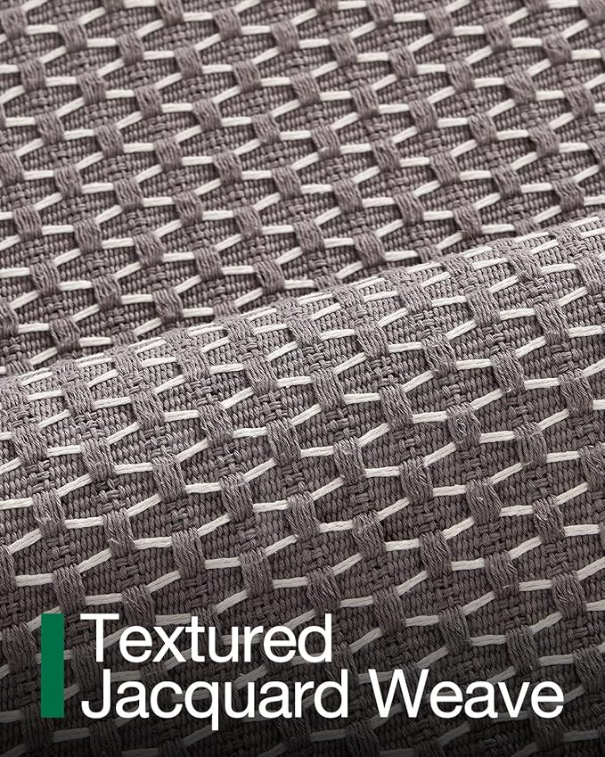 LUMI Indoor Area Rugs, Non-Slip Low Profile Checkered Inside Rug, Comfort Weave Grid Pattern Floor Rug, 4'x6'