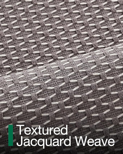 LUMI Indoor Area Rugs, Non-Slip Low Profile Checkered Inside Rug, Comfort Weave Grid Pattern Floor Rug, 4'x6'
