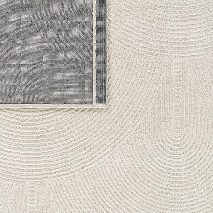 Paco Home Modern Area Rug with Minimalist Arched Lines in Neutral Cream, Size: 5'3" x 7'3"