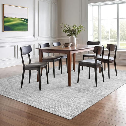 Valenrug Washable Rugs 5x7 - Non Slip 5x7 Area Rugs for Living Room, Stain Resistant Area Rugs for Bedroom, Foldable Machine Washable Area Rug(5'x7', Grey)