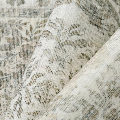 2x6 Runner Rug Beige Washable Hallway Kitchen Bedroom Vintage Distressed Bathroom Non Slip Medallion Floral Carpet Indoor Retro Throw Floor Mat for Office Dining Laundry Living Room