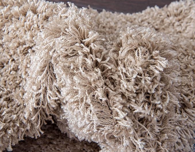 Unique Loom Solid Shag Collection Area Rug (9' x 12' Rectangle, Taupe)