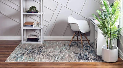 Unique Loom Trellis Frieze Collection Area Rug - Geometric (7' x 10', Blue Multi/ Ivory)