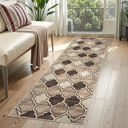 Lahome Moroccan Washable Kitchen Runner Rug - 2x6 Carpet Runners for Hallway 6Ft Non-Slip Throw Soft Laundry Room Print Distressed Modern Rug Runner for Bathroom Bedroom Entryway Living Room