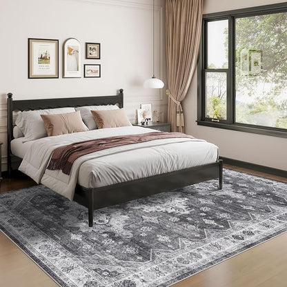 Dripex Washable Area Rug 6x9 Living Room Rug Stain & Water Resistant Foldable Thin Vintage Rugs Bedroom Rug Floor Carpet for Dining Room Kitchen Bathroom Farmhouse Office