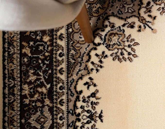 Unique Loom Reza Collection Traditional Persian Style Area Rug, 2 ft 2 in x 3 ft, Ivory/Brown