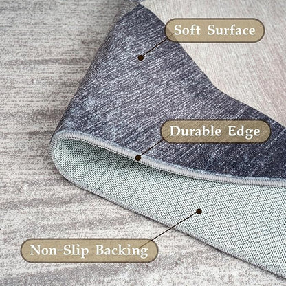 HOMFINE Washable Modern Area Rug - Geometry Style 6x9 Rugs for Living Room, Bedroom, Machine Washable Rug Soft Non Slip Non Shedding Area Rug - Green, 6'x9'