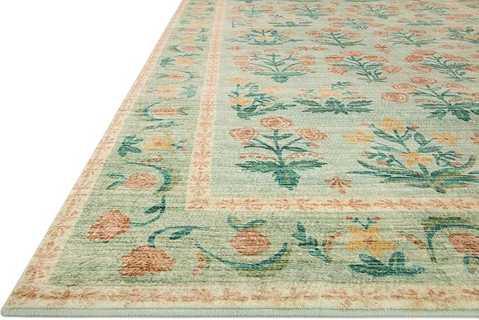 Loloi Rifle Paper Co. Eden Collection EDE-01 Mughal Rose Blush 8'-6" x 11'-6" Area Rug feat. CloudPile™