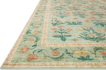 Loloi Rifle Paper Co. Eden Collection EDE-01 Mughal Rose Moss 2'-6" x 9'-6" Runner Rug feat. CloudPile™
