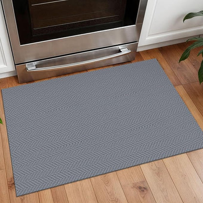 Small Area Rugs 2x3 Ft Washable Rugs for Entryway Non Slip Kitchen Mat Cotton Woven Door Mat Indoor Entrance Front Door Rugs for Foyer Bathroom Kitchen, Grey