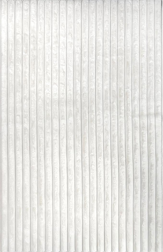 Nuloom SuperiorWash Collection Kai Off-White, 6' x 9', Fluffy and Cozy, High Traffic, Stain Resistant, Easy Clean, Durable Washable Area Rug for Bedroom, Living Room, Dining, Den, Foyer, Entryway
