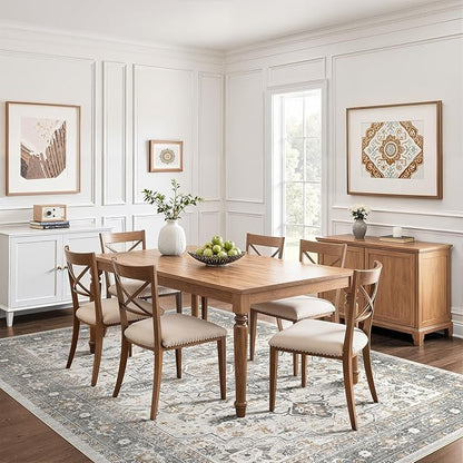 9x12 Area Rug Living Room: Washable Boho Large Neutral Vintage Soft Rugs Stain Resistant Distressed Farmhouse Non-Slip Indoor Floor Carpet for Bedroom Nursery Kids Office Dining Room- Taupe