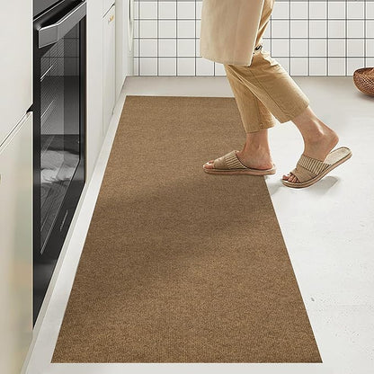 jxgzyy Heavy Duty Runner Rugs, 2'11" x 4'11" Non Slip Hallway Doormat, Indoor Outdoor Carpet Runner, Waterproof Floor Mat for Entrance Laundry Patio Garage, Brown