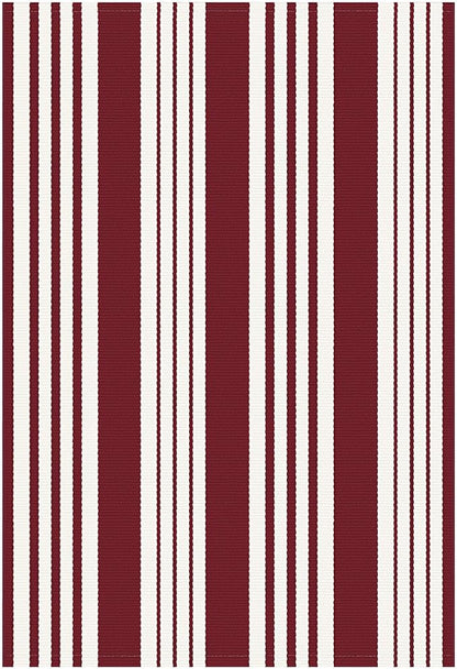 KOZYFLY Striped Outdoor Rug 3x5 Ft Red and White Christmas Front Door Rug Woven Area Rug Washable Doormats Indoor Entrance Mat for Kitchen Entryway Patio Front Porch Holiday Decor