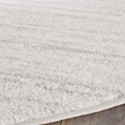 SAFAVIEH Adirondack Collection Area Rug - 12' Round, Ivory & Silver, Modern Ombre Design, Non Shedding & Easy to Clean, Ideal for Living Room, Bedroom, Office, Dining Space (ADR113B)