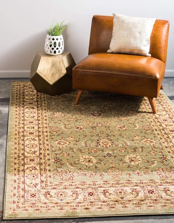 Unique Loom Voyage Collection Traditional Oriental Classic Intricate Design Area Rug (8' 0 x 11' 4 Rectangular, Green/Ivory)