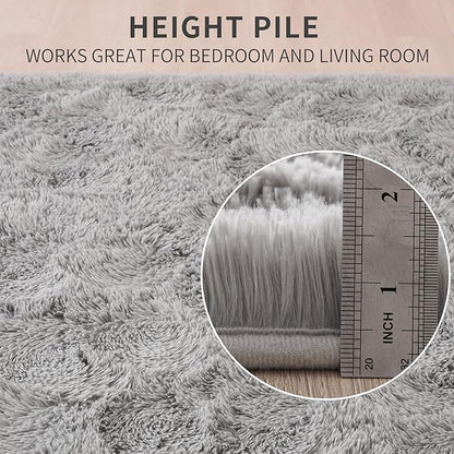 Beglad Shag Rugs for Living Room, Grey Area Rugs 5x7 Feet Upgrade Anti-Skid Modern Minimalist Style Memory Foam Rugs for Bedroom, Indoor Carpet Suitable for Boys Teens Room Decor