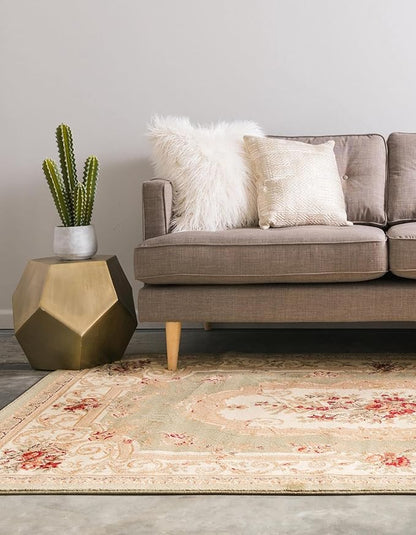 Rugs.com Chateau Collection Rug - 10' x 14' Green Medium Pile Rug