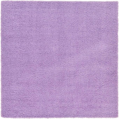 Unique Loom Solid Shag Collection Area Rug (8' Square, Lilac)