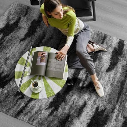Zentavio Area Rugs for Living Room Rugs for Bedroom 4x6 Carpet Fluffy Fuzzy Soft Shag Aesthetic Plush High Pile Gray Throw Rug for Nursery Kids Room Dorm Waved Grey