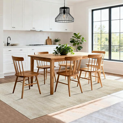 5x8 Area Rugs for Living Room, Neutral Abstract Modern Farmhouse Boho Rugs for Dining Room Bedroom, Tan Brown with Cream Beige