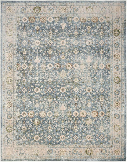 Nourison Home Astra Machine Washable 8' x 10' Teal Beige Area Rug
