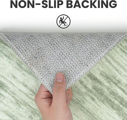 8x10 Modern Abstract Area Rug for Bedroom, Lime Green Large Super Soft Washable Rugs with Non-Slip, Non-Shedding Carpet for Living Room, Indoor Door Mat for Office Home Décor
