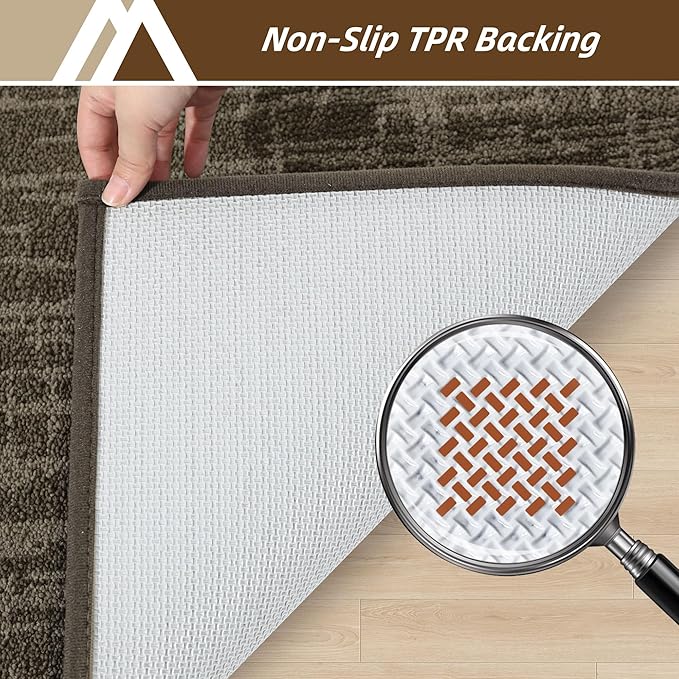 COSY HOMEER-Door-Mat,Dirt Trapper Entryway Rugs 24"x36" Non Slip Washable Entrance Mats,Absorbent Welcome Mat,Low Profile Dog Door Mats for Front Back Doomats and Wet Shoes,Light Brown