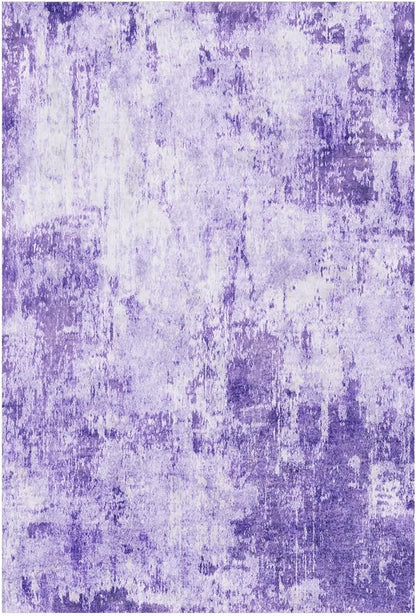 Washable Area Rugs 2'x8' Non-Slip Modern Abstract Soft for Living Room Entryway Bedroom Nursery, Print Pattern, Purple Gray Pink White