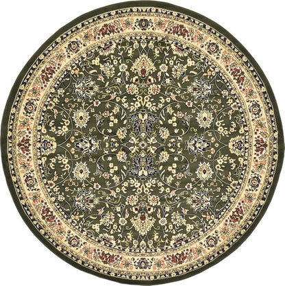 Unique Loom Sialk Hill Collection Area Rug - Washington (7' 10" Round Green/Hunter Green)