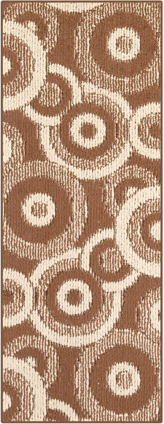 Custom Size Brown Hallway Runner Rug | Cut to Length 2'3" x 7' (Runner) | Non-Slip & Machine Washable | REMNAZ