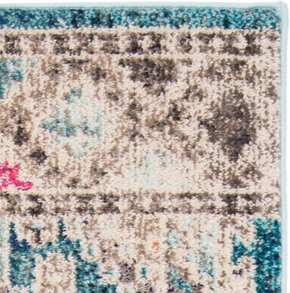 SAFAVIEH Madison Collection Runner Rug - 2'2" x 6', Dark Blue & Yellow, Boho Diamond Distressed Design, Non-Shedding & Easy Care, Ideal for High Traffic Areas in Living Room, Bedroom (MAD418N)