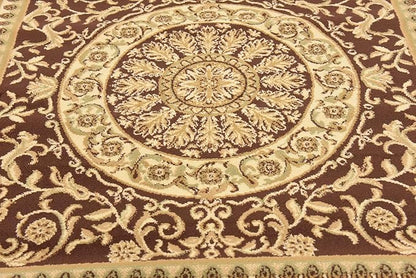 Unique Loom Versailles Collection Traditional Classic Medallion Floral Motif Area Rug (6' 0 x 6' 0 Square, Brown/ Ivory)