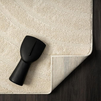 LUXE WEAVERS Modern Geometric Wave Cream 4x6 Area Rug