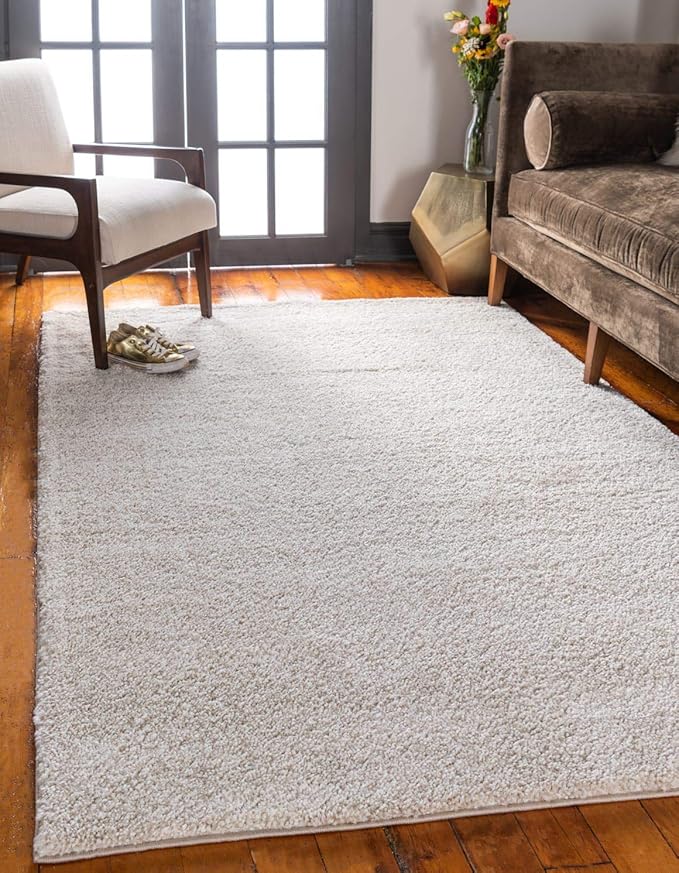 Unique Loom Solo Collection Area Rug - Calabasas (5' 3" x 7' 7" Rectangle, Ivory)