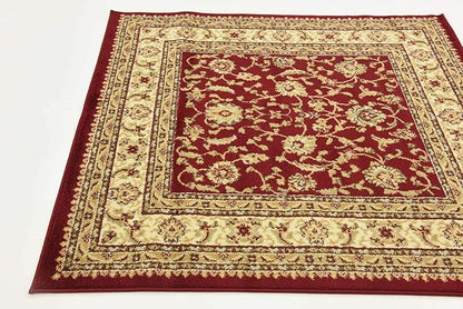 Unique Loom Voyage Collection Traditional Oriental Classic Intricate Design Area Rug (4' 0 x 4' 0 Square, Red/Gold)