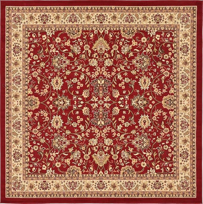 Unique Loom Sialk Hill Collection Area Rug - Washington (7' 10" Square Burgundy/Cream)