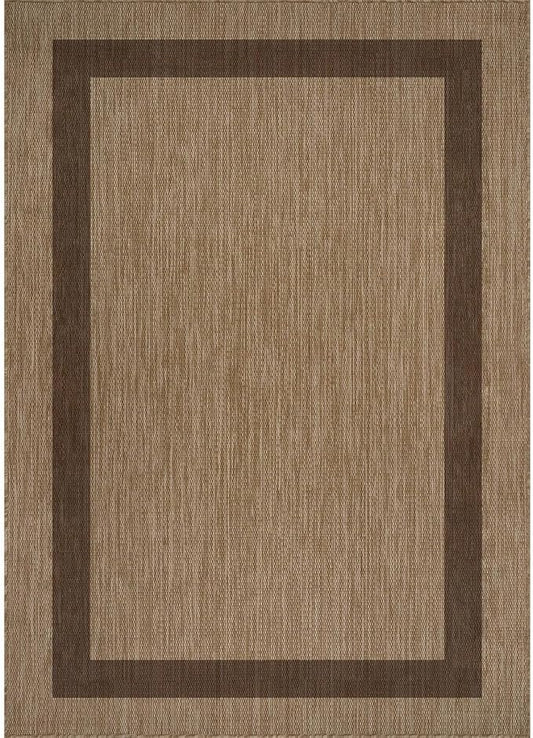 CAMILSON Outdoor Rug 10x14 - Large Modern Outside Rugs for Patios Porches Waterproof Durable Washable Non-Shedding, Easy-to-Clean Indoor Outdoor Area Carpet (10 x 14, Bordered - Jute)
