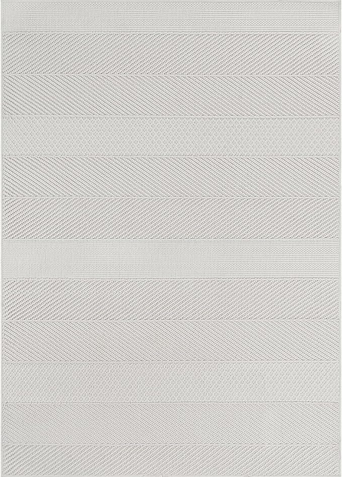 Beverly Rug Micro Loop Area Rug White 8x10 Modern Luxury Soft Boho Geometric Durable Indoor Area Rugs for Living Dining Room Office Stain Resistant Non Shedding Casual Indoor Carpet White 8 x 10
