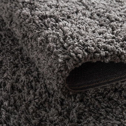 Unique Loom Solid Shag Collection Area Rug (6' 1" Octagon, Graphite Gray)