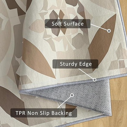 Geometric Rug, Washable 6x8 Rug for Living Room, Modern Abstract Patterned Indoor Carpet, Geometric Decor for Home, Bedroom, Soft Non Slip Thin Design FER90