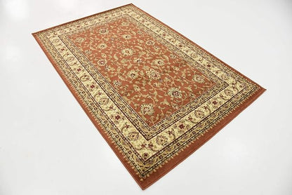 Unique Loom Voyage Collection Traditional Oriental Classic Intricate Design Area Rug (4' 0 x 6' 0 Rectangular, Terracotta/Ivory)