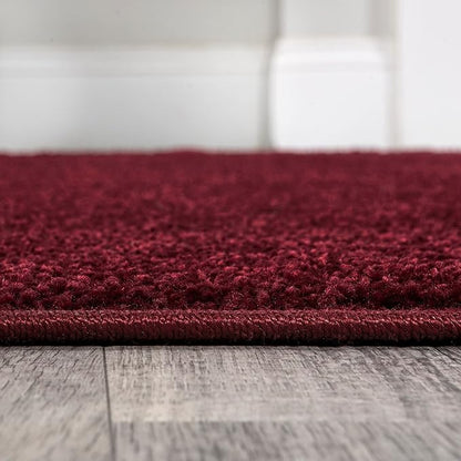 JONATHAN Y Haze Solid Low-Pile Dark Red Indoor Area Rug 12x15, Coastal,Bohemian,Minimalist,Classic, Easy-Cleaning for Living Room,Bedroom,Kitchen,Pet Friendly,Non-Shedding (SEU100Q-15)