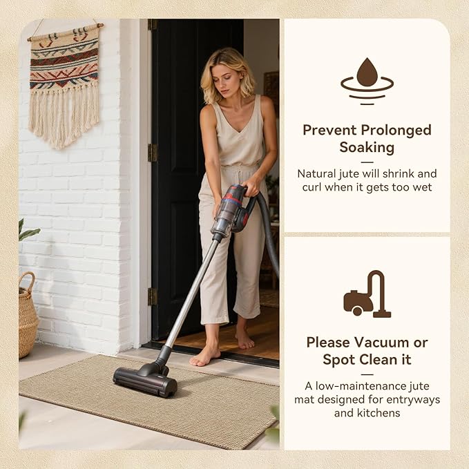Jute Front Door Mat Indoor Entrance Indoor Door Mat Rugs for Entryway Entry Entrance Mats Foyer Rugs Doormat Inside Welcome Mats Boho 2x4 ft Long Runner