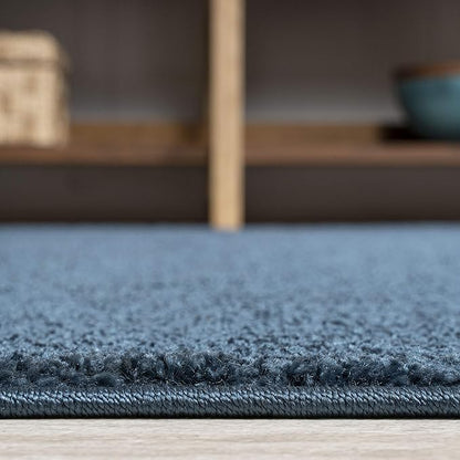 JONATHAN Y Haze Solid Low-Pile Navy Indoor Area Rug 3x5, Coastal,Bohemian,Minimalist,Classic, Easy-Cleaning for Living Room,Bedroom,Kitchen,Pet Friendly,Non-Shedding (SEU100C-3)