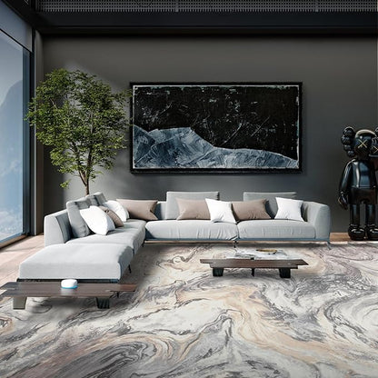 6x9 Area Rugs for Living Room, Modern Abstract Rug for Bedroom, Contemporary Machine Washable Rug, Large Stain Resistant Carpet for Dining Room Playroom Home Office, Pet & Kids Friendly