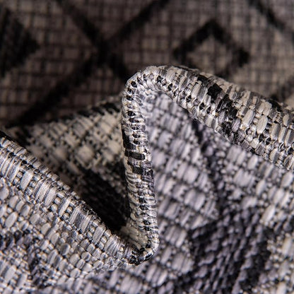 Unique Loom Outdoor Trellis Collection Area Rug - Tribal Trellis (10' x 14' 1" Rectangle, Gray/ Black)