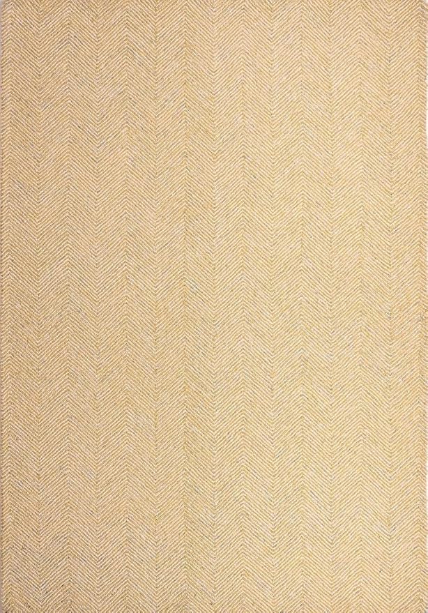Modern Herringbone Chevron Collection Handcrafted Wool Area Rug - Durable, Zigzag Pattern, for High Traffic, Contemporary Design for Living Room, Bedroom, Dining Room Decor (Butter Yellow, 5' x 7')