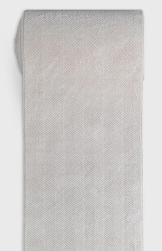 Well Woven Custom Size Hallway & Stair Runner- Harlow Pompeii Ivory 31 Inches Wide x 15 Feet Long Runner (31" x 15') Runner Rug - Modern Chevron Pattern, Ultra-Soft, Easy-Clean